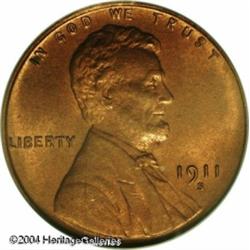 1911-S 1C MS65 Red PCGS. Pinpoint striking definit 1911-S 1C MS65 Red PCGS.