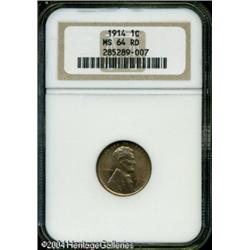 1914 1C MS64 Red NGC. Bright coppery surfaces reve 1914 1C MS64 Red NGC.