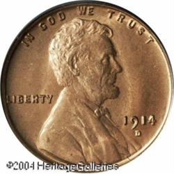 1914-D 1C MS65 Red PCGS. The low mintage (1.1 mill 1914-D 1C MS65 Red PCGS.