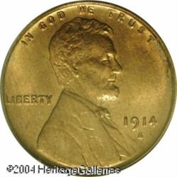 1914-S 1C MS65 Red PCGS. This golden-red Gem is a 1914-S 1C MS65 Red PCGS.