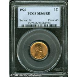 1926 1C MS66 Red PCGS. Both sides of this fiery go 1926 1C MS66 Red PCGS.