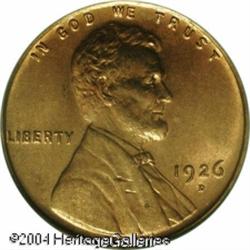 1926-D 1C MS65 Red PCGS. Sharply defined throughou 1926-D 1C MS65 Red PCGS.