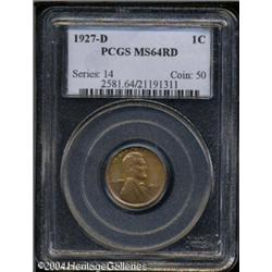 1927-D 1C MS64 Red PCGS. Light green, violet, and 1927-D 1C MS64 Red PCGS.