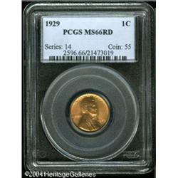 1929 1C MS66 Red PCGS. Boldly struck and fully lus 1929 1C MS66 Red PCGS.