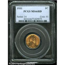 1931 1C MS66 Red PCGS. Well struck and fully lustr 1931 1C MS66 Red PCGS.