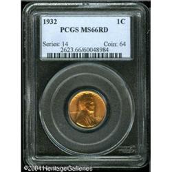 1932 1C MS66 Red PCGS. Fully lustrous with vibrant 1932 1C MS66 Red PCGS.