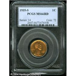 1935-S 1C MS66 Red PCGS. A highly lustrous and ple 1935-S 1C MS66 Red PCGS.