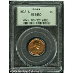 1935-S 1C MS66 Red PCGS. A highly lustrous and ple 1935-S 1C MS66 Red PCGS.
