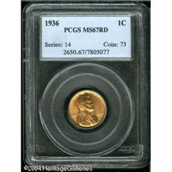 1936 1C MS67 Red PCGS. Fully struck with blazing l 1936 1C MS67 Red PCGS.