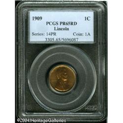 1909 1C PR65 Red PCGS. A meticulously struck Gem t 1909 1C PR65 Red PCGS.
