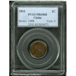 1911 1C PR65 Red and Brown PCGS. Ex: Childs. Orang 1911 1C PR65 Red and Brown PCGS.