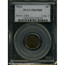 1913 1C PR65 Red and Brown PCGS. The unabraded pro 1913 1C PR65 Red and Brown PCGS.