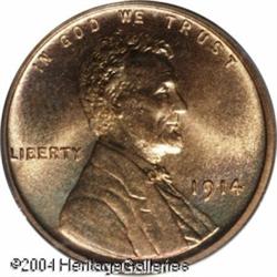 1914 1C PR66 Red PCGS. The surfaces display warm, 1914 1C PR66 Red PCGS.