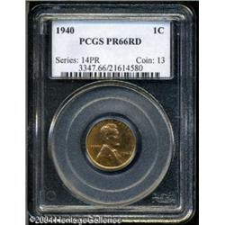 1940 1C PR66 Red PCGS. This brilliant proof exhibi 1940 1C PR66 Red PCGS.