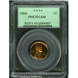 1956 1C PR67 Deep Cameo PCGS. A masterfully preser 1956 1C PR67 Deep Cameo PCGS.