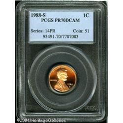 1988-S 1C PR70 Deep Cameo PCGS. Unimprovable in ev 1988-S 1C PR70 Deep Cameo PCGS.
