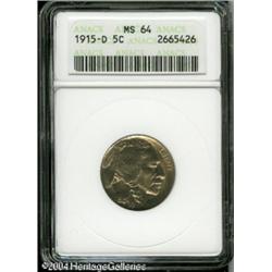 1915-D 5C MS64 ANACS. Lustrous surfaces are lightl 1915-D 5C MS64 ANACS.