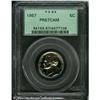 Image 1 : 1957 5C PR67 Cameo PCGS. Fully brilliant, with a s 1957 5C PR67 Cameo PCGS.