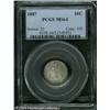 Image 1 : 1887 10C MS64 PCGS. Gentle russet hues encroach up 1887 10C MS64 PCGS.
