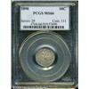 Image 1 : 1890 10C MS66 PCGS. Iridescent cobalt-blue, light 1890 10C MS66 PCGS.