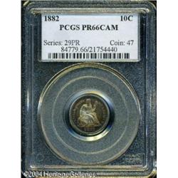 1882 10C PR66 Cameo PCGS. Well struck throughout, 1882 10C PR66 Cameo PCGS.