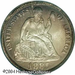 1885 10C PR67 Cameo PCGS. Sparkling, untoned cente 1885 10C PR67 Cameo PCGS.