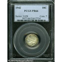 1942 10C PR66 PCGS. Pearl-gray and russet patina e 1942 10C PR66 PCGS.