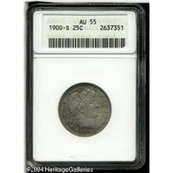 1900-S 25C AU55 ANACS. Well struck with substantia 1900-S 25C AU55 ANACS.