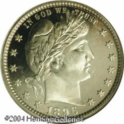 1896 25C PR67 Ultra Cameo NGC. The upper obverse p 1896 25C PR67 Ultra Cameo NGC.