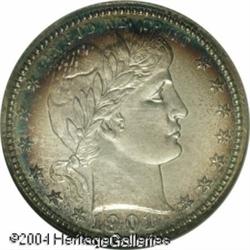 1901 25C PR67 NGC. Untoned in the centers, the per 1901 25C PR67 NGC.