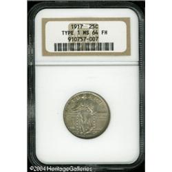 1917 25C Type One MS64 Full Head NGC. Lustrous sur 1917 25C Type One MS64 Full Head NGC.