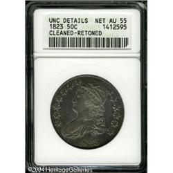 1823 50C --Cleaned, Retoned--ANACS. Unc Details, Net 1823 50C --Cleaned, Retoned--ANACS. Unc Details