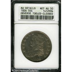 1826 50C --Obverse Tooled, Cleaned--ANACS. AU Details 1826 50C --Obverse Tooled, Cleaned--ANACS. AU 