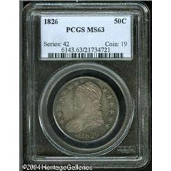 1826 50C MS63 PCGS. O-102, R.1. The variety is con 1826 50C MS63 PCGS.