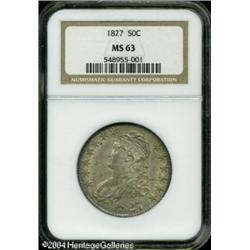 1827 50C Square Base 2 MS63 NGC. O-142, R.3. Light 1827 50C Square Base 2 MS63 NGC.