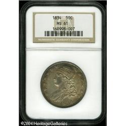 1834 50C Large Date, Small Letters MS61 NGC. O-104 1834 50C Large Date, Small Letters MS61 NGC.