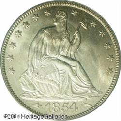 1854 50C Arrows MS66 PCGS. The infrequency with wh 1854 50C Arrows MS66 PCGS.