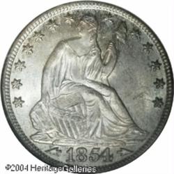 1854-O 50C Arrows MS67 NGC. Doubled Date, 54 touch 1854-O 50C Arrows MS67 NGC.