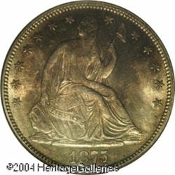 1875 50C MS66 NGC. Pale mauve and gray-green patin 1875 50C MS66 NGC.