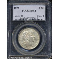 1893 50C MS64 PCGS. Lustrous surfaces are lightly 1893 50C MS64 PCGS.