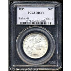 1895 50C MS64 PCGS. Well struck and untoned, with 1895 50C MS64 PCGS.