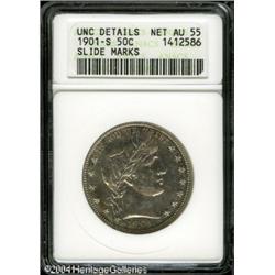 1901-S 50C --Slide Marks--ANACS. Unc Details, Net AU5 1901-S 50C --Slide Marks--ANACS. Unc Details, 