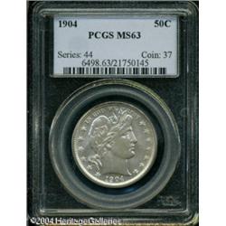 1904 50C MS63 PCGS. Hints of honey patina enrich t 1904 50C MS63 PCGS.