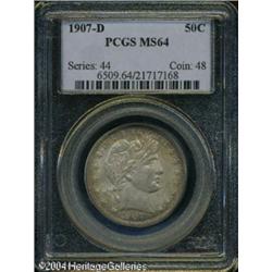 1907-D 50C MS64 PCGS. Both sides have a coating of 1907-D 50C MS64 PCGS.