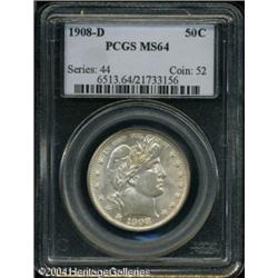 1908-D 50C MS64 PCGS. Well struck and essentially 1908-D 50C MS64 PCGS.
