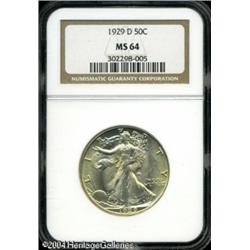 1929-D 50C MS64 NGC. Bright luster radiates throug 1929-D 50C MS64 NGC.