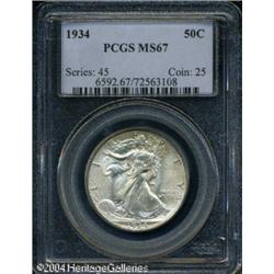 1934 50C MS67 PCGS. Well struck, showing good deta 1934 50C MS67 PCGS.