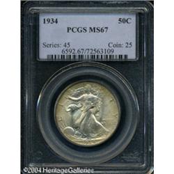 1934 50C MS67 PCGS. This sharply struck and shimme 1934 50C MS67 PCGS.