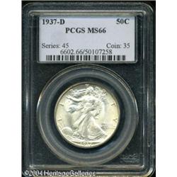1937-D 50C MS66 PCGS. Speckles of milky-gray color 1937-D 50C MS66 PCGS.