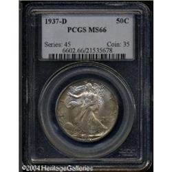 1937-D 50C MS66 PCGS. Nicely struck, including goo 1937-D 50C MS66 PCGS.